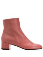 L'autre Chose Block Heel Ankle Boots - Pink