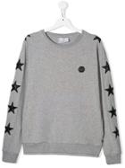 Philipp Plein Junior Teen Star Embroidered Sweatshirt - Grey