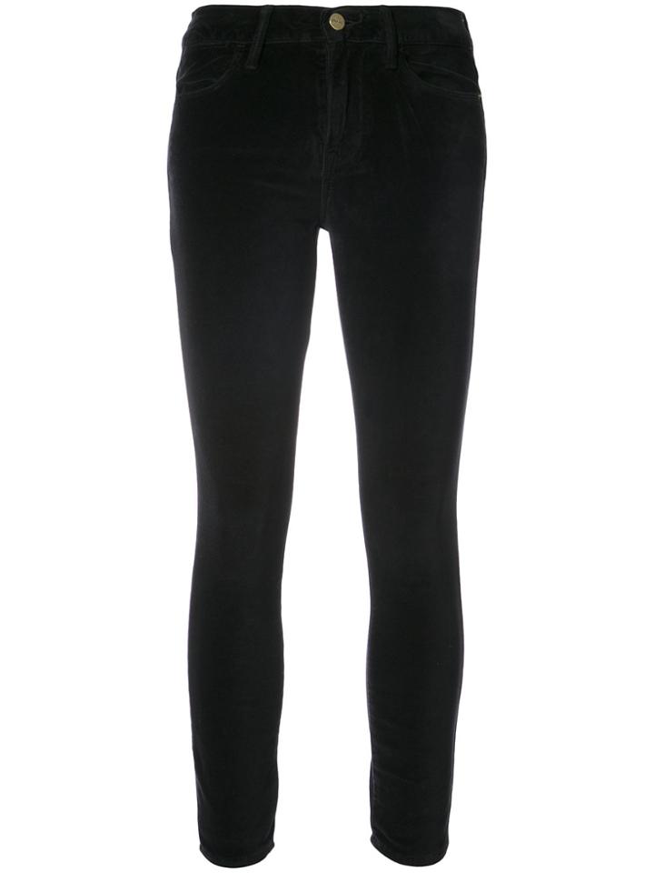 Frame Denim Cropped Boot Trousers - Blue