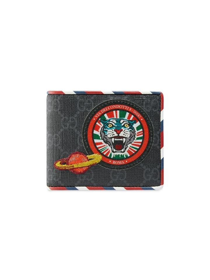 Gucci Black Courrier Gg Supreme Wallet