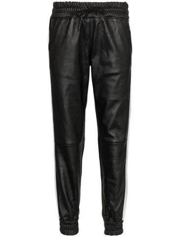 Lot Lthr Striped Jogging Trousers - Black