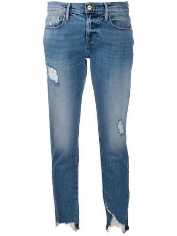 Frame Le Garcon Cropped Skinny Jeans - Blue