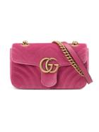 Gucci Gg Marmont Velvet Mini Bag - Pink & Purple