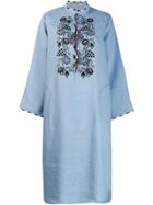 Vita Kin Embroidered Chest Dress - Blue