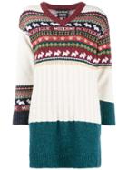 Boutique Moschino Intarsia Knit Sweater - White