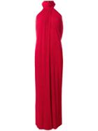 Yves Saint Laurent Vintage Halterneck Column Dress - Red