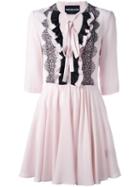 Marco Bologna Ruffled Layer Dress, Women's, Size: 40, Pink/purple, Silk