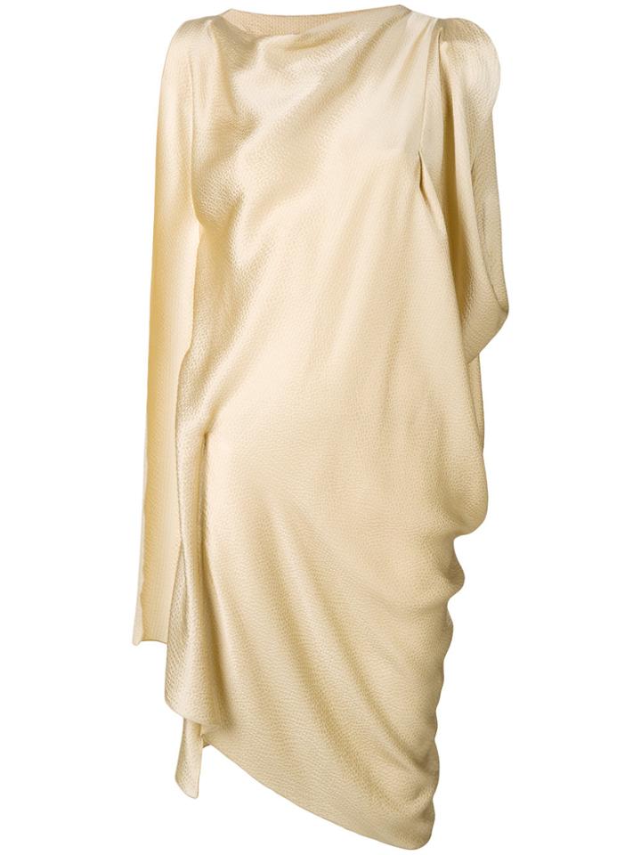 L'autre Chose Draped Asymmetric Mini Dress - Nude & Neutrals