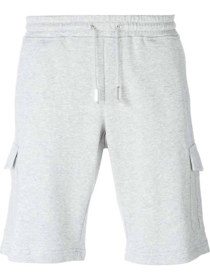 Eleventy Drawstring Track Shorts, Men's, Size: Xxl, Grey, Cotton/linen/flax
