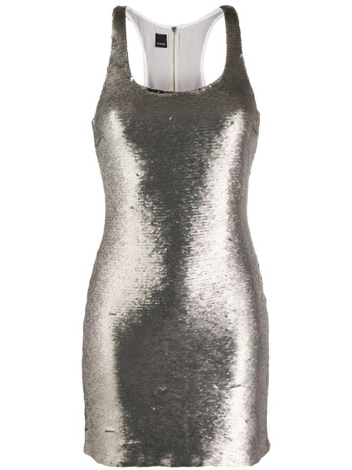 Pinko Sequin Fitted Dress - Grey