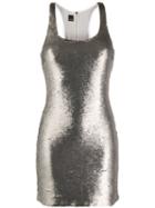 Pinko Sequin Fitted Dress - Grey