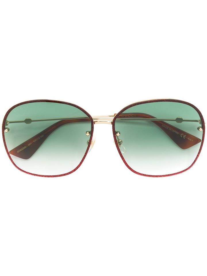 Gucci Eyewear Oversized Circle Framed Sunglasses - Red