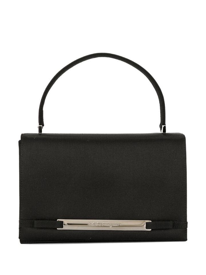 Salvatore Ferragamo Pre-owned Logo Plaque Tote - Black