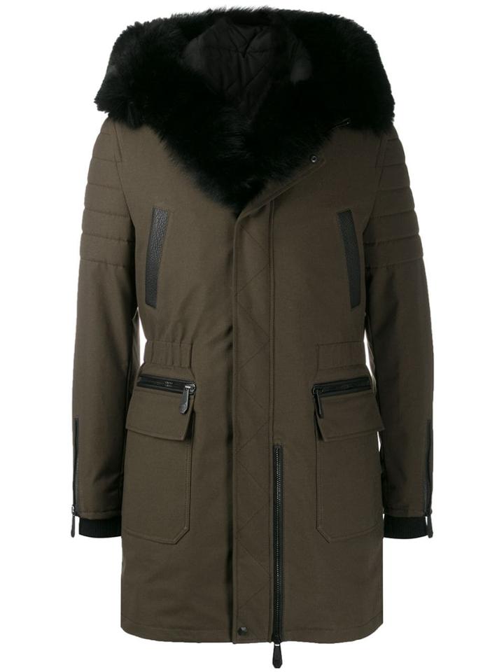 Philipp Plein Contrast Parka Coat - Grey