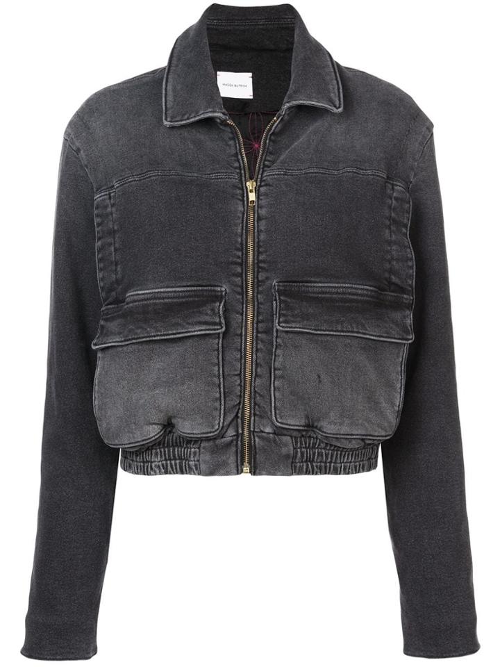 Magda Butrym Zipped Denim Jacket - Grey