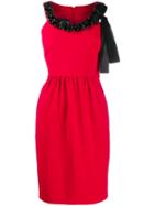 Boutique Moschino Chain-embellished Crepe Dress - Red