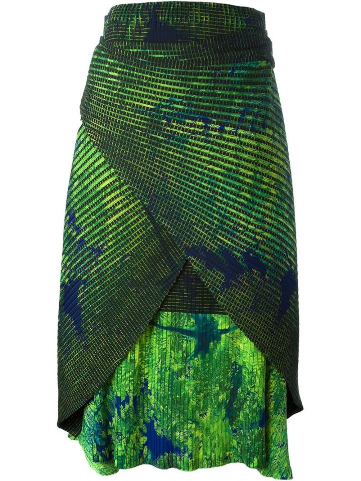 Issey Miyake Draped Printed Skirt