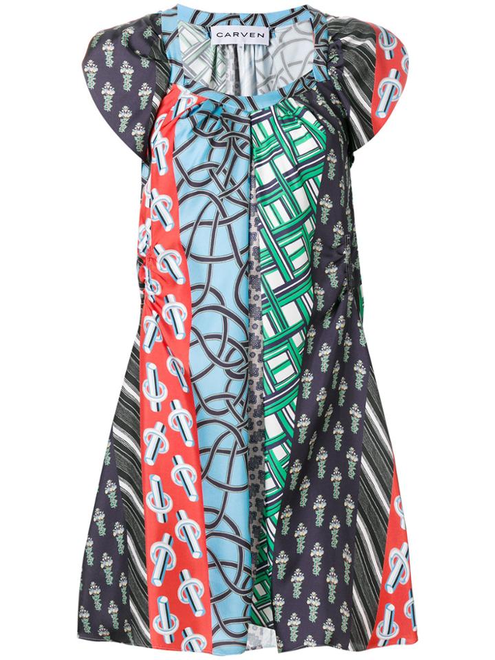 Carven Patchwork Print Dress - Multicolour