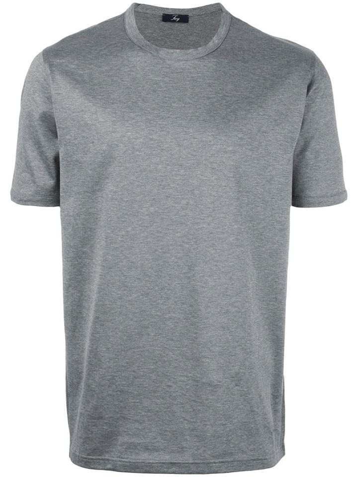 Fay Plain T-shirt, Men's, Size: Xl, Grey, Cotton