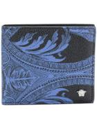 Versace Foldover Baroccoflage Wallet - Blue