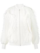 Jonathan Simkhai Textured Bomber Jacket, Women's, Size: Medium, Nude/neutrals, Cotton/polyamide/spandex/elastane/polyester