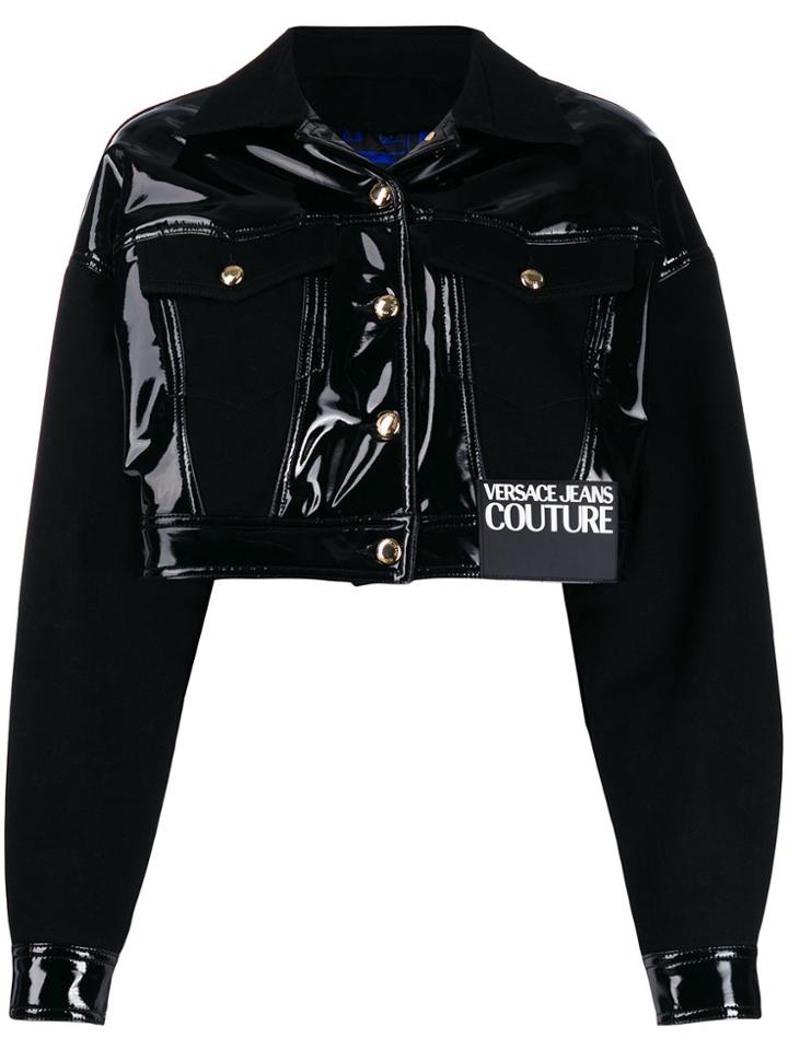 Versace Jeans Couture Cropped Faux-leather Jacket - Black