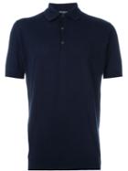 John Smedley Classic Polo Shirt, Men's, Size: Small, Blue, Cotton