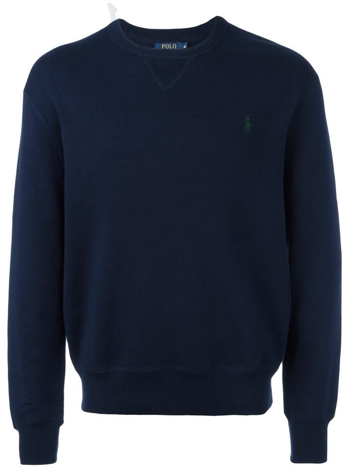 Polo Ralph Lauren Embroidered Logo Sweatshirt, Men's, Size: Large, Blue, Cotton