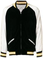 Laneus Colour Block Bomber Jacket - Black