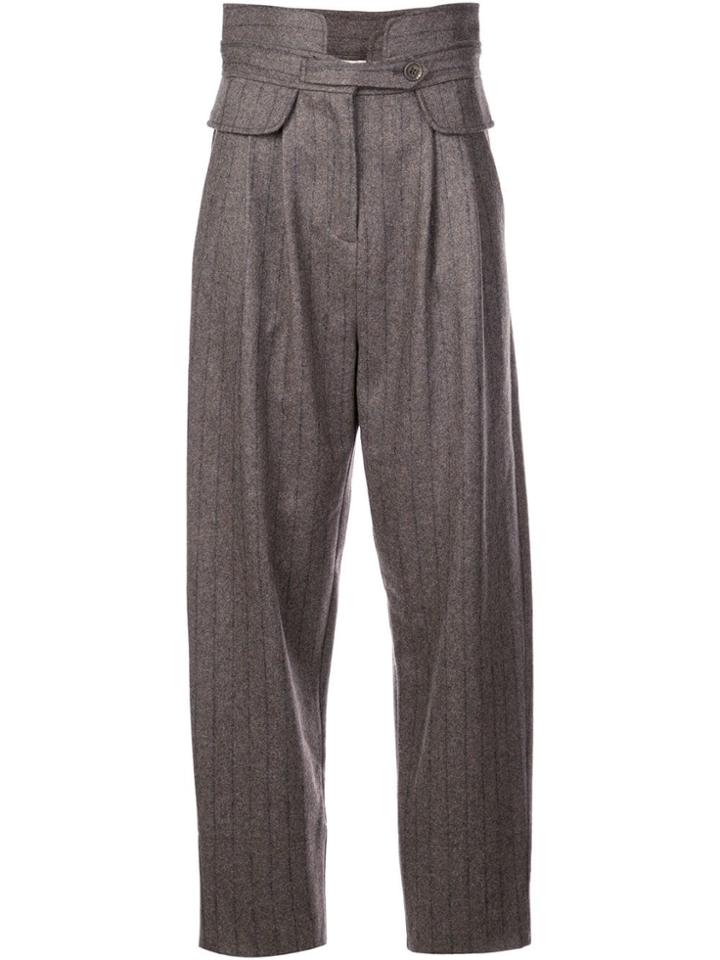 Sea Noemie Pinstripe Trousers - Brown