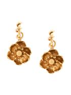 Oscar De La Renta Floral Drop Earrings - Gold