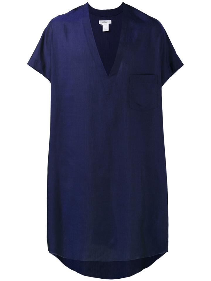 Sulvam V-neck Open Side Shirt - Blue
