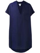 Sulvam V-neck Open Side Shirt - Blue