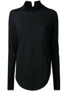 Bassike Funnel Neck T-shirt, Women's, Size: Xs, Black, Organic Cotton
