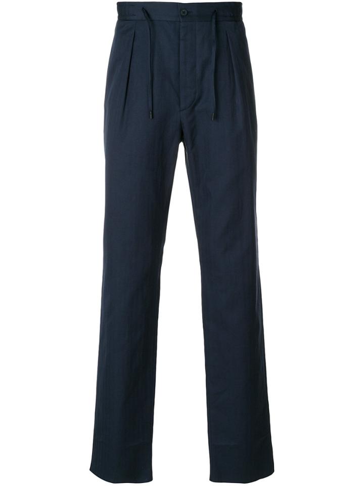 Fendi Drawstring Straight-leg Trousers - Blue