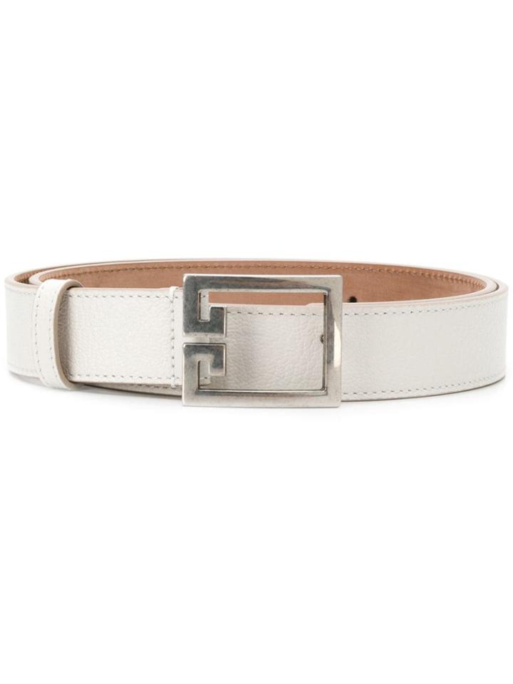Givenchy Logo Buckle Belt - White