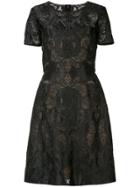 Marchesa Notte Embroidered Dress - Black