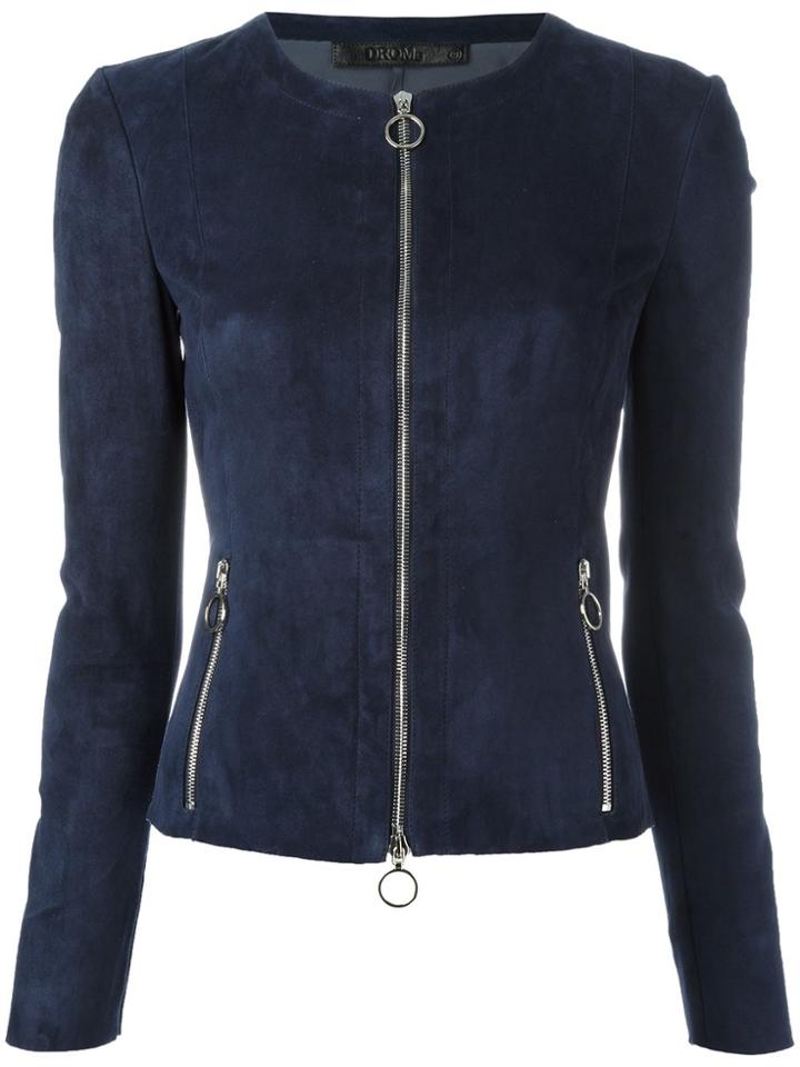 Drome Suede Zip Jacket - Blue