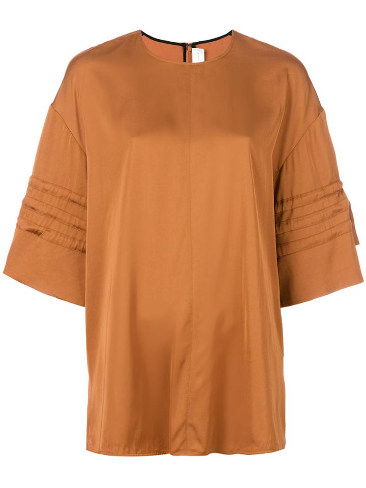 Victoria Victoria Beckham Tie Cuff Oversized Top - Brown