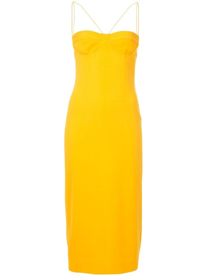 Dion Lee Bustier Fitted Mid Dress - Yellow & Orange