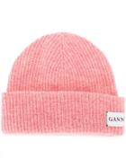 Ganni Ribbed Knit Beanie - Pink