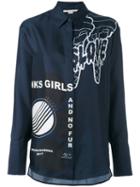 Stella Mccartney - Statement Print Shirt - Women - Silk - 42, Women's, Blue, Silk
