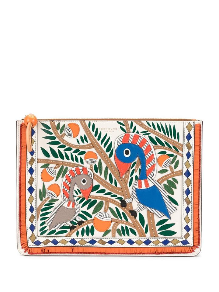 Tory Burch Toucan Appliqué Pouch - Multicolour