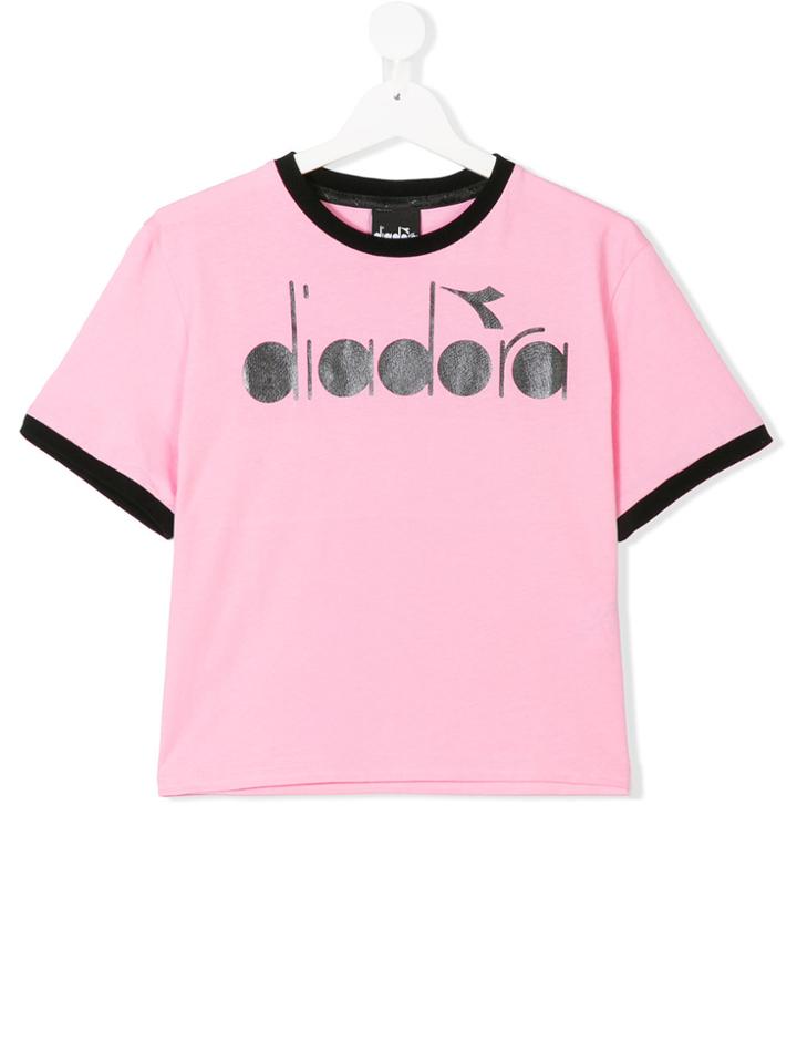 Diadora Junior Teen Logo T-shirt - Pink & Purple