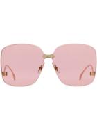 Gucci Eyewear Square-frame Rimless Sunglasses - Pink & Purple