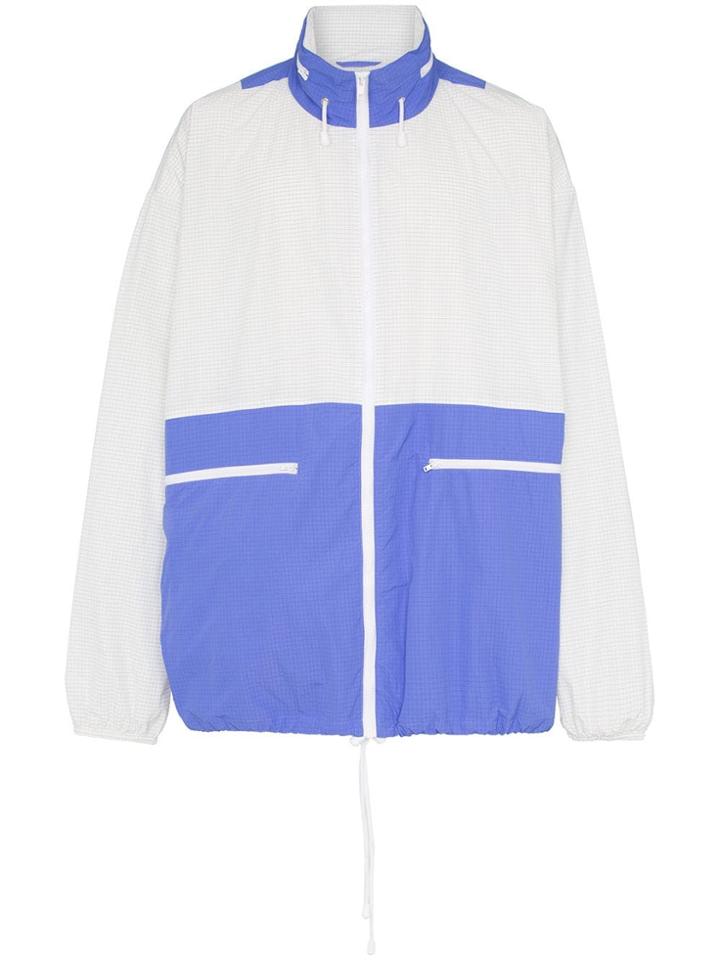 Maison Margiela Grid Print Bi Colour Parka - White