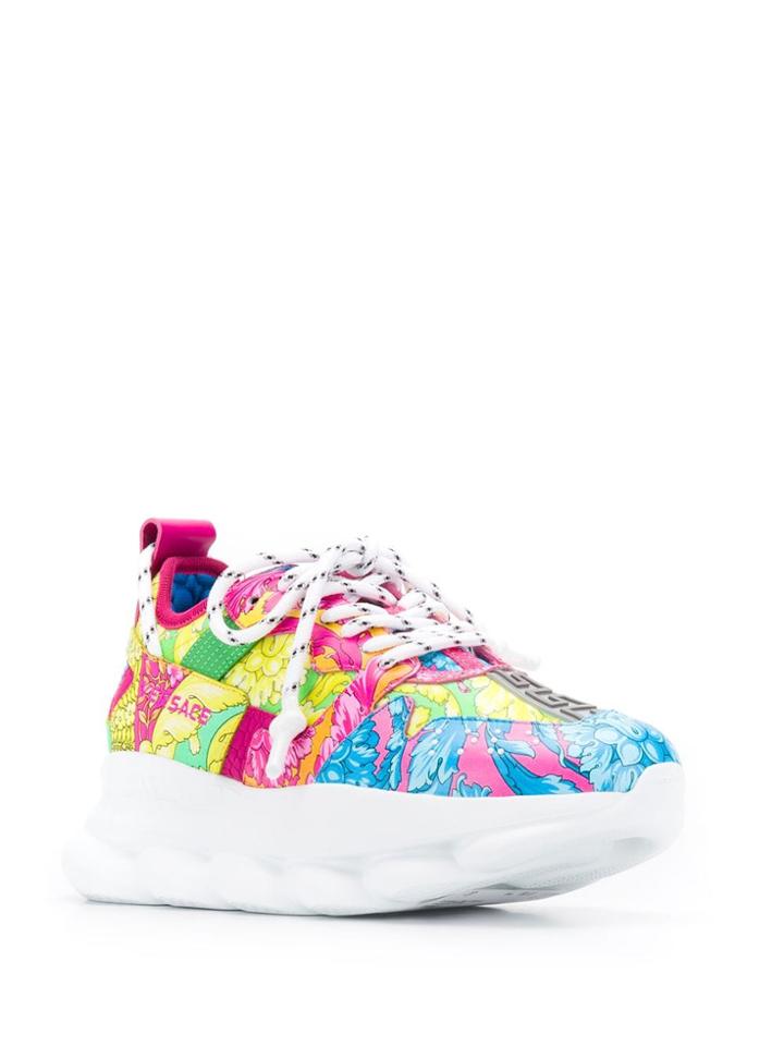 Versace Technicolor Baroque Printed Sneakers - Yellow