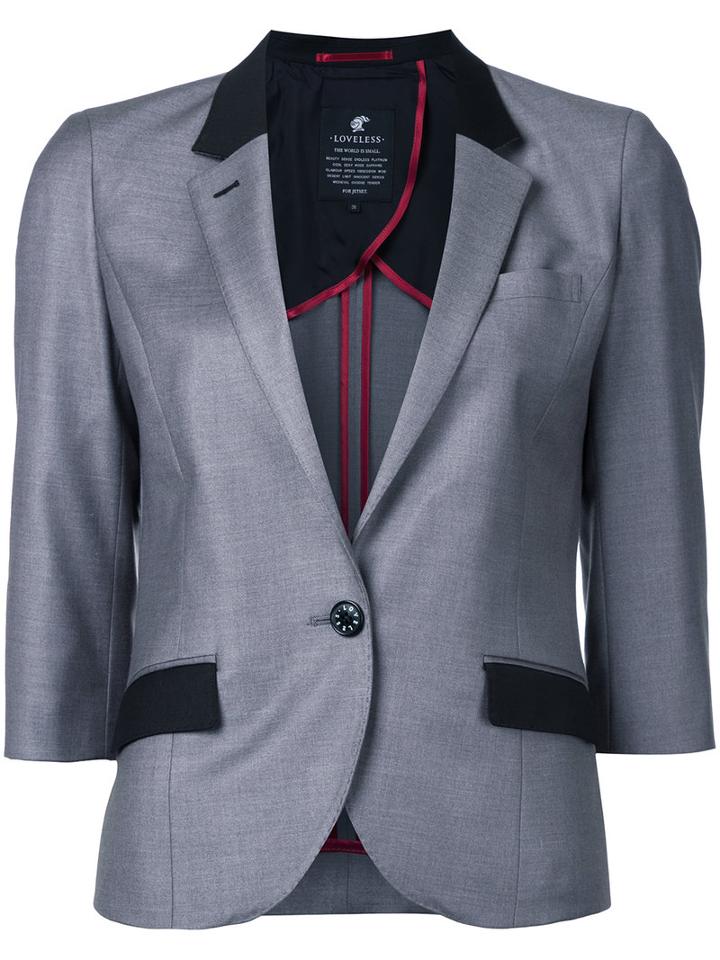 Loveless - Short-sleeved Blazer - Women - Polyester/polyurethane/rayon - 9, Black, Polyester/polyurethane/rayon