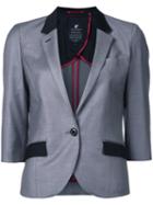 Loveless - Short-sleeved Blazer - Women - Polyester/polyurethane/rayon - 9, Black, Polyester/polyurethane/rayon