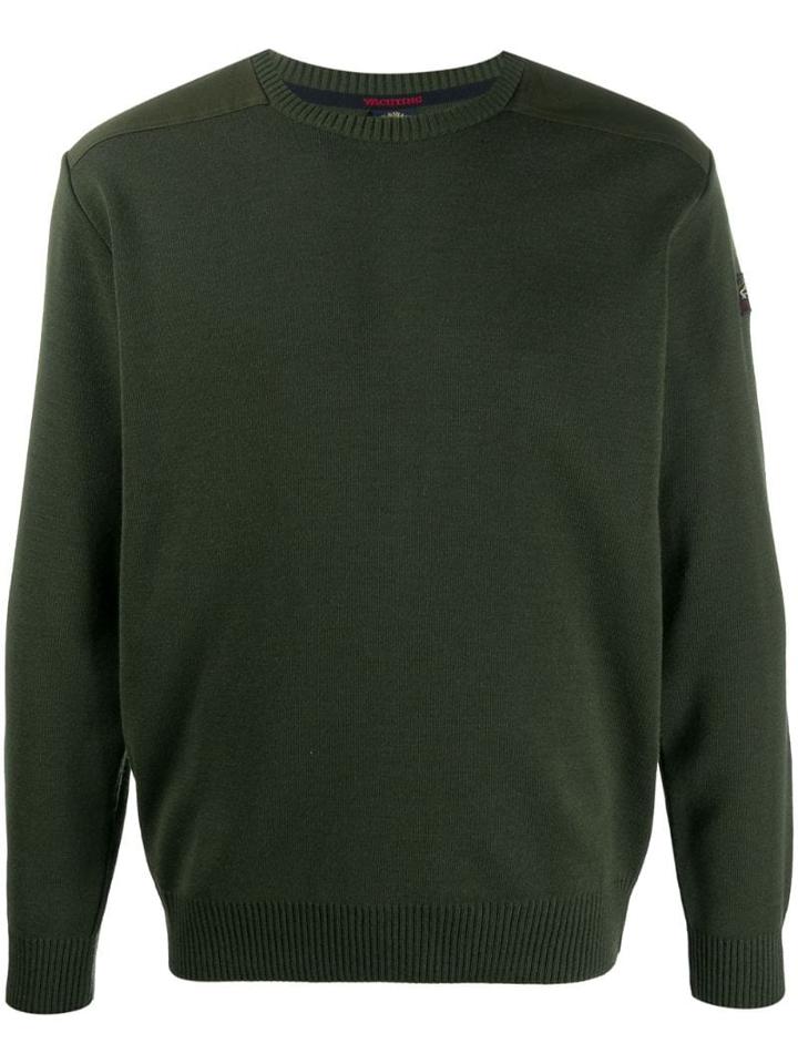 Paul & Shark Panelled Knit Sweater - Green